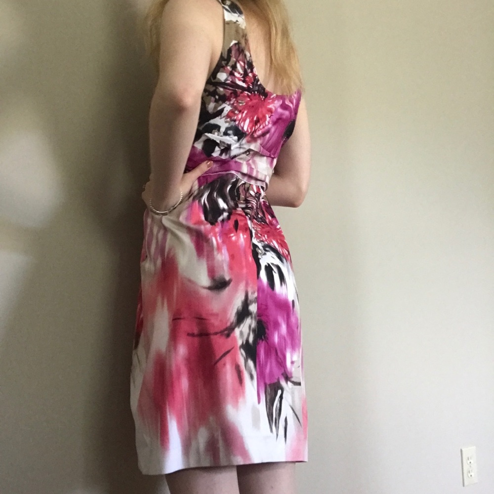 Tahari multicolored floral sleeveless dress - Picture 2 of 7